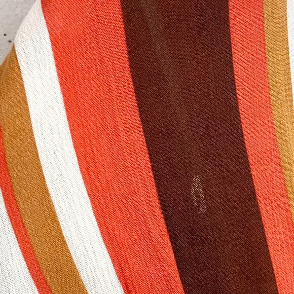 Elan Striped Maxi Cover Up Dress Plunging Bodice Slit Skirt Stripe Size Small - Picture 11 of 12